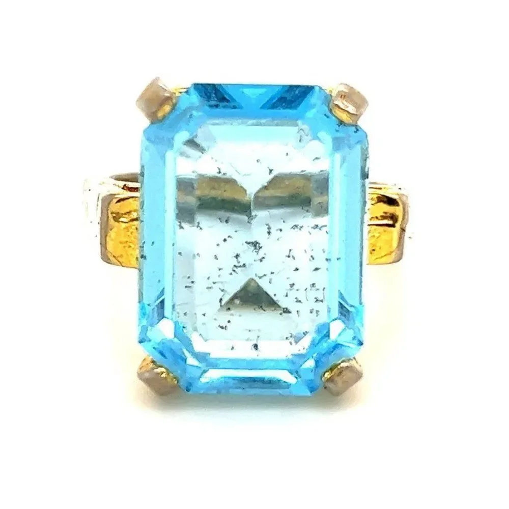 Heavily Used Faux Blue Topaz Ring‎